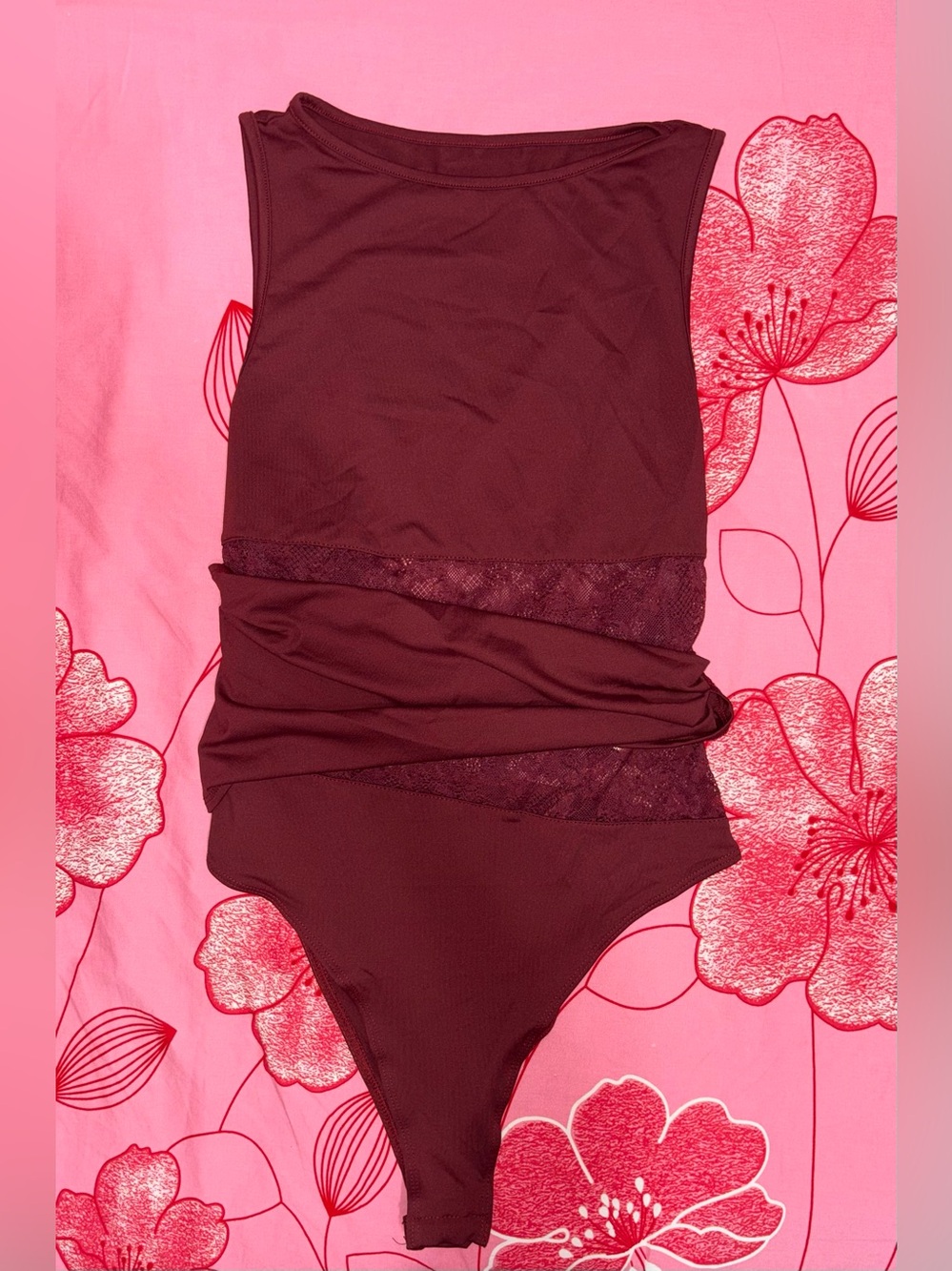SHEIN Red Lace Detailed Bodysuit - Picture 8 of 15